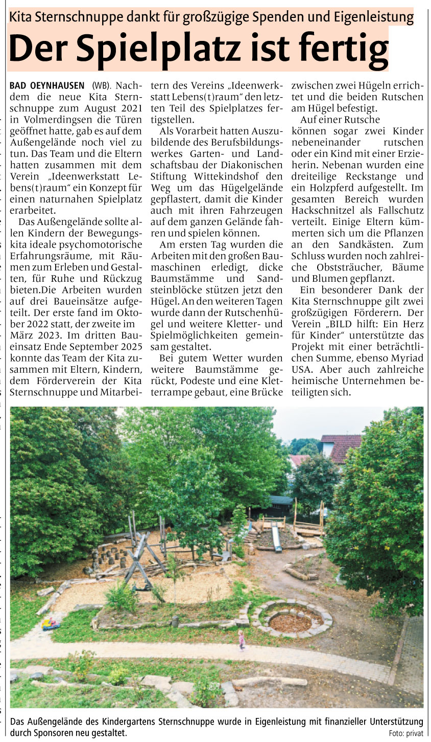 WBBOL Der Spielplatz ist fertig